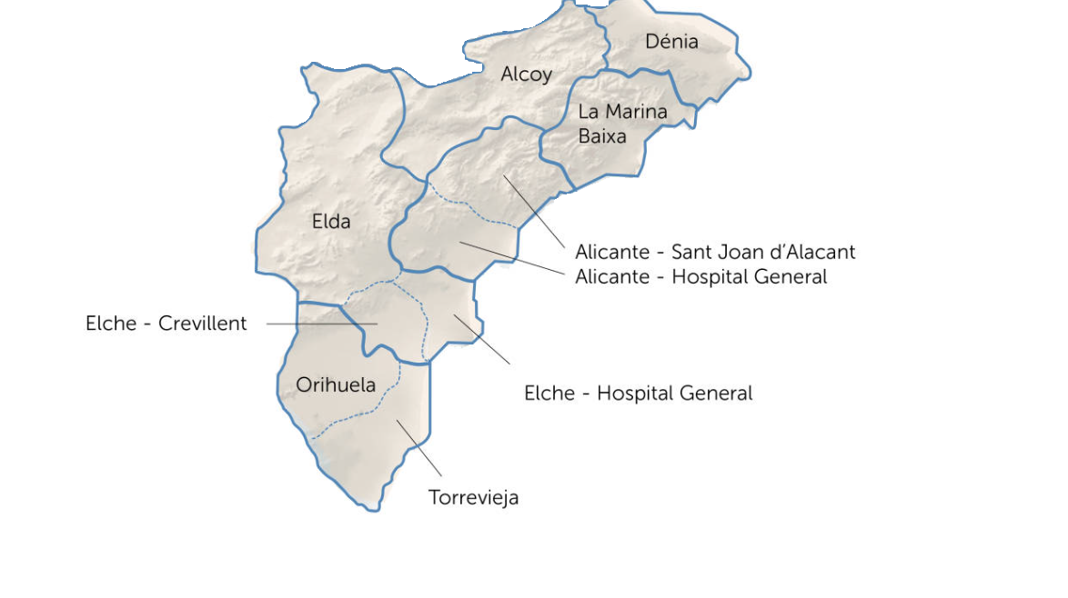 mapa hospitales alicante
